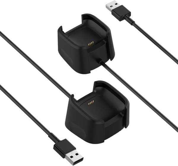 For Fitbit Versa 2, [2-Pack, 3.3 Ft] Latauslaite