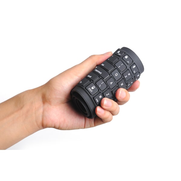 Foldbart tastatur IP67 Bluetooth silikone tastatur, understøtter PC, Mac, Android + IOS
