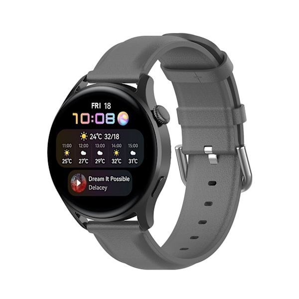 Læderrem til Huawei Watch GT 3 46mm/GT Runner Grey