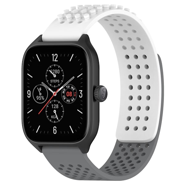 Silikonklockarmband 20 mm Andningsbart klockarmband för Garmin Vivoactive 5/garminactive 5/venu Sq 2 White Grey