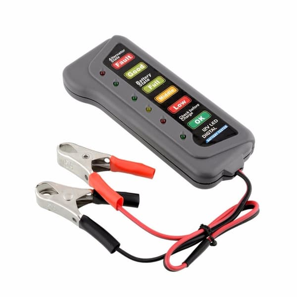 Batteritester 12 V Mini Autokøretøj Diagnostisk Værktøj Med 6 LED-lys