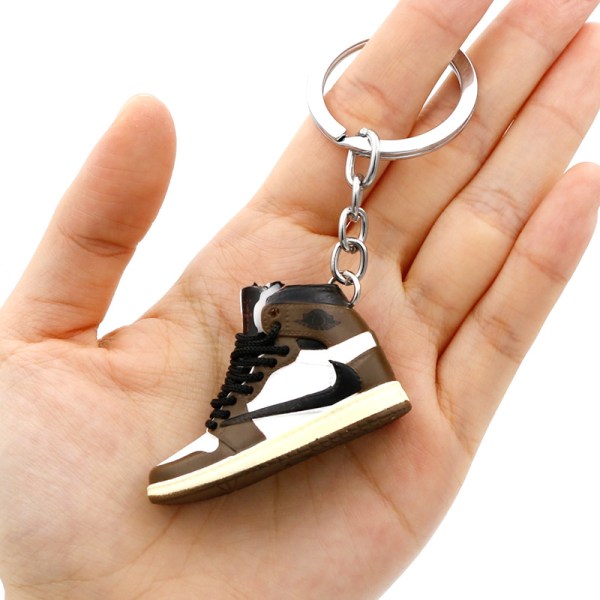 Skor Modell Nyckelring Väska hängsmycke 3d tredimensionella mini basketskor - Barb (svart)