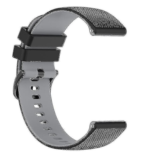 For Garmin Venu2 Plus/Vivoactive 3/Vivomove Sport Silikonklokkebånd Erstatningsklokkestropp 20mm Black Grey D Other Smartwatch Model