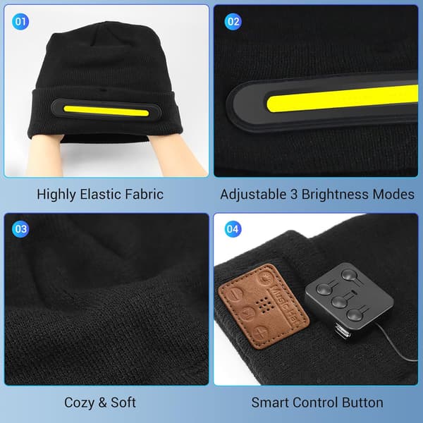 LED-lue med Bluetooth - med høyttaler, håndfri samtale (fargerike lys)