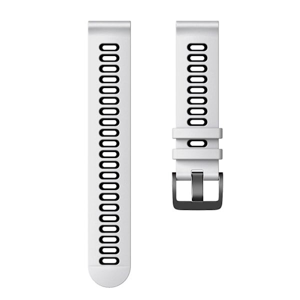 20mm kaksivärinen silikoniranneke Samsung Galaxy Watch6 Classic 47mm 43mm / Garminactive 5 -rannekkeelle White Black