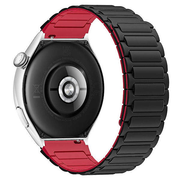 Silikonklokkebånd for Huawei Watch 4/ 4 Pro/ GT 4 46mm Magnetisk håndleddsstropp Black Red