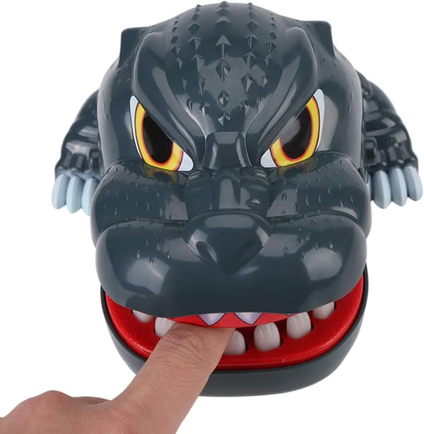 Dinosaur Munn Bite Finger Spill Trick Leke