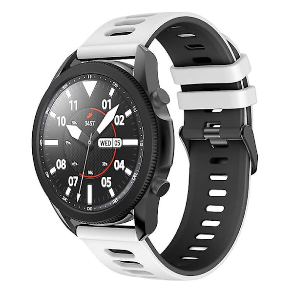 22mm Kaksiväri Silikoniranneke Samsung Galaxy Watch3 45mm / Garmin Venu 3 White Black