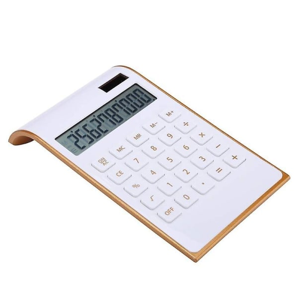 Lommeregner, Slankt Elegant Design, Dobbeltdrevet Desktop Lommeregner, Solenergi, Vippet LCD