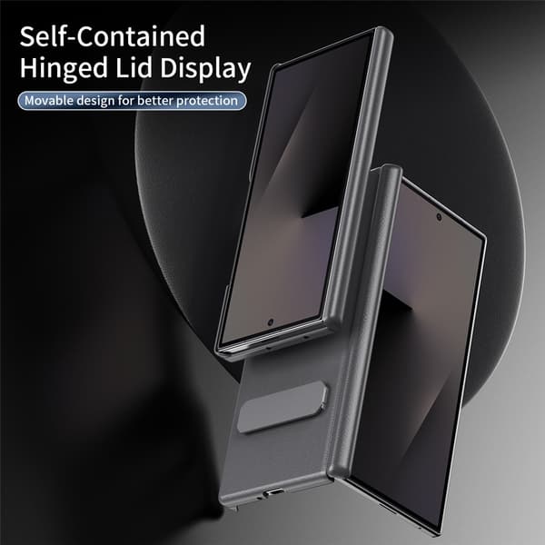 Etui til Samsung Galaxy Z Fold 7, Sammenfoldeligt Cover med Stander Grey