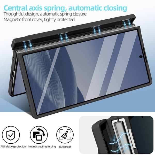 Fodral för Samsung Galaxy Z Fold7, med penna och insynsskydd Blue Compatible For Galaxy Z Fold7