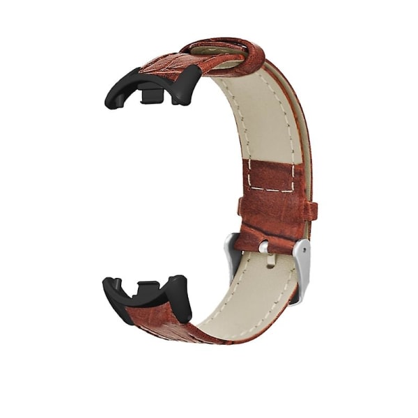 Andningsbar PU-rem för Mi 8/8 NFC Smartwatch med slitstark loop Moderiktigt armband Brown Slub pattern