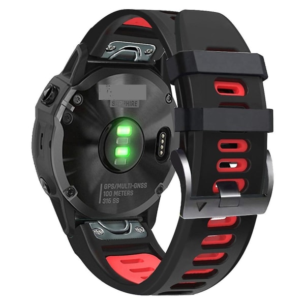 26mm watch för Garmin Fenix ​​5x Black Red