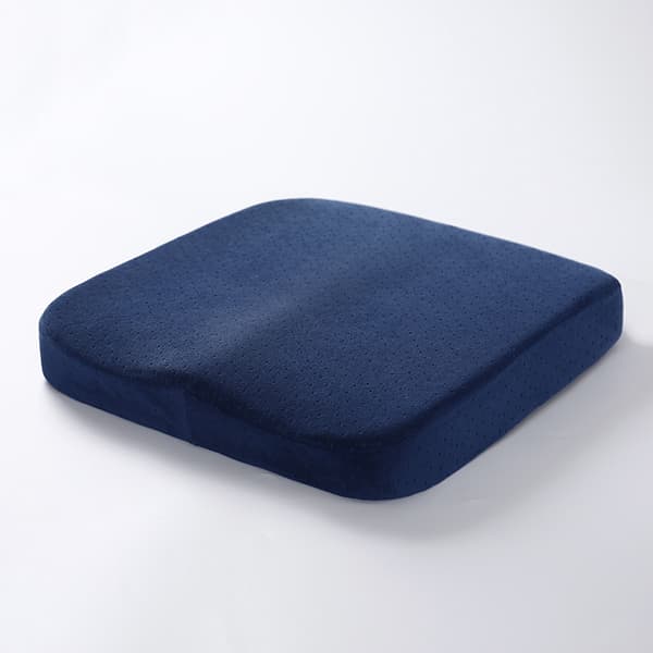 Stolsdyna i Memory Foam, Sammet för Ryggsmärtlindring (Marinblå) Navy Blue