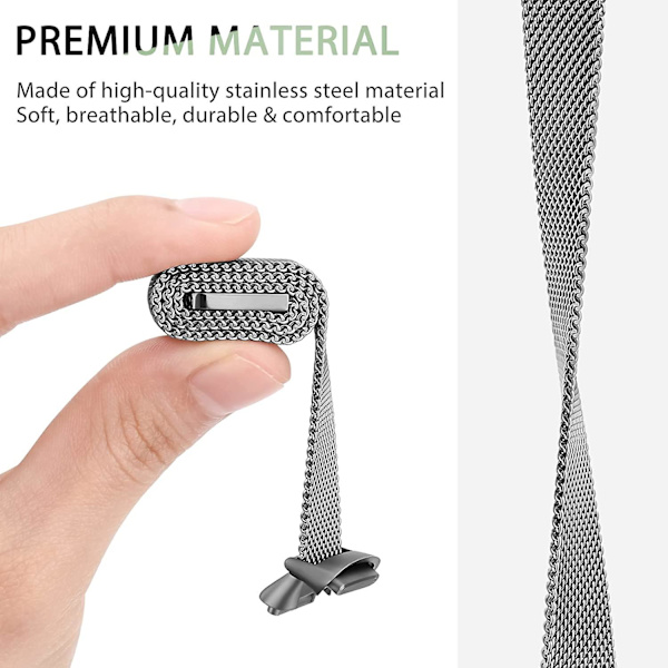 Mesh i rostfritt stål Justerbar armbandsrem för Fitbit Luxe/luxe Special Edition Fitness Tracker Damer Herr (champagne Guld) Space Gray
