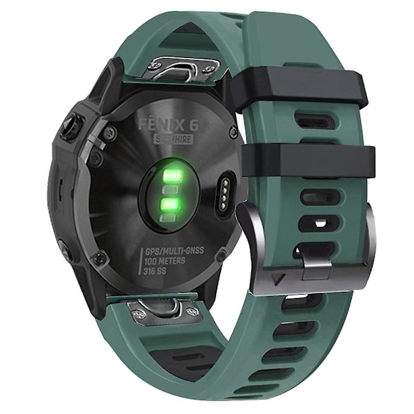 For Huami Amazfit Falcon/Coros Vertix Silikonihihna Pikakiinnityksellä Rannekoru Army Green  Black