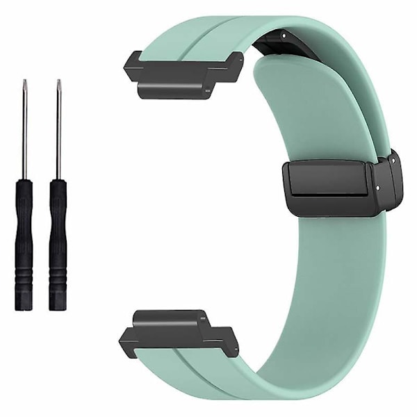 Magnetiskt spänne silikon armband klockarmband för Garmin Forerunner 220/230/235/735xt/620/630 Mint Green