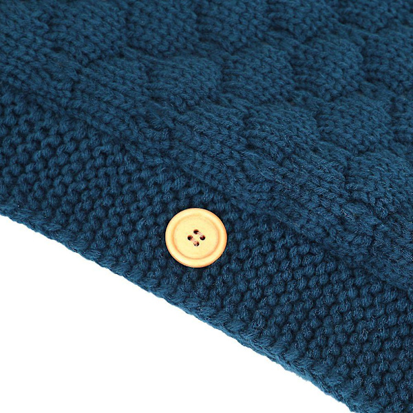 Nyfødte Klapvogn Sovepose Baby Konvolut Strikket Swaddle Fodpose Dark Blue