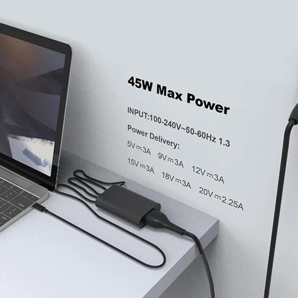 Laddare - 65W 20V 2.25A Usb-C Typ-C För Dell Xps13 9370 9380