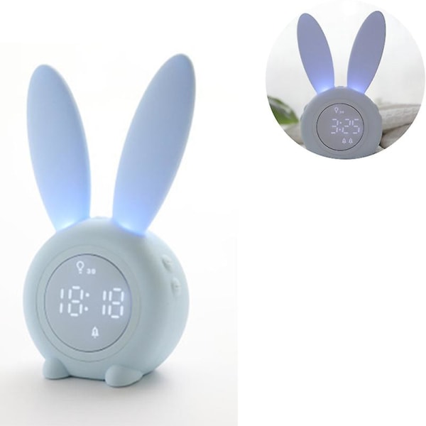 Digital väckarklocka för barn, söt kanin, nattlampa för barns sovrum, multifunktionell väckarklocka Pink