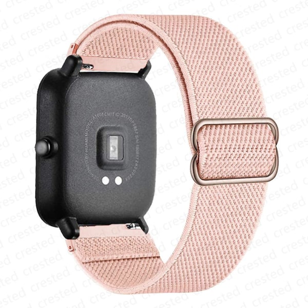 20mm/22mm Rem For Amazfit Gts 4/2e/3/gts2 Mini/gtr 4/3/pro/gtr2/47mm/stratos Nylon Elastisk Urarmbånd Amazfit Bip Rem Pink Sand 20mm