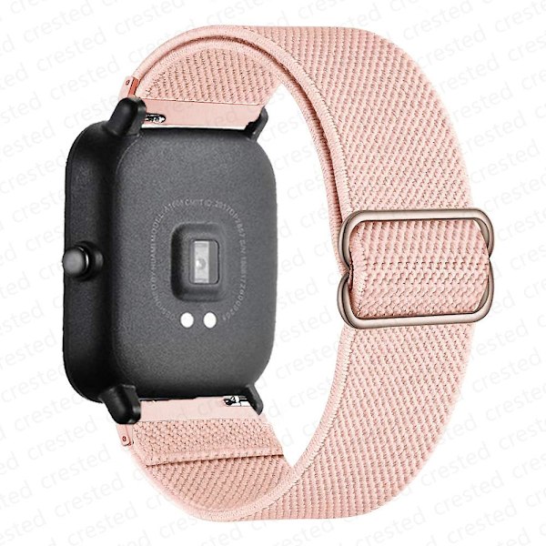 20mm/22mm Rem For Amazfit Gts 4/2e/3/gts2 Mini/gtr 4/3/pro/gtr2/47mm/stratos Nylon Elastisk Urarmbånd Amazfit Bip Rem Pink Sand 22mm