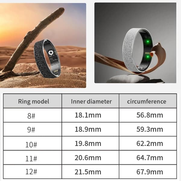 Smart Ring V2, Steg, Puls, Hälso-Tracker, Kompatibel Med Iphone & Android (Silver, 8#)