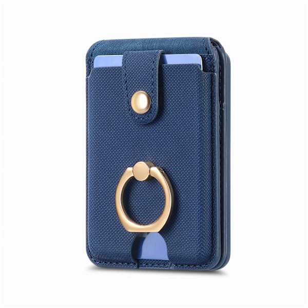 Superstark magnetisk Magsafe-korthållare för Apple 15, N52 magnet Rfid multi-korthållare finger ring spänne korthållare Blue