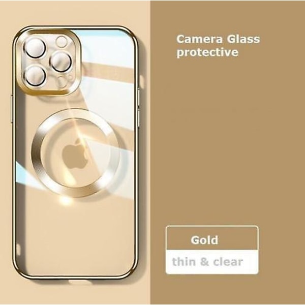 Ny versjon 2.0 ren linse for etui med kamerabeskytter For iPhone 11 Gold