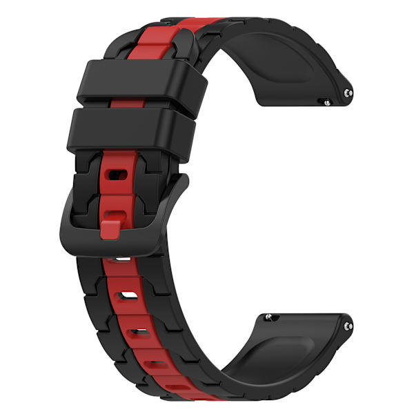 For Polar Ignite/Ignite 2/Unite 20mm Kædeformet Design Silikone Rem Dobbelt Farve Udskiftningsurrem Black Red