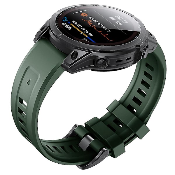 KLB-LWGJ-001 För Garmin Fenix 7 / 7 Pro Remband Ersättning QuickFit 22mm Silikon Armband Army Green