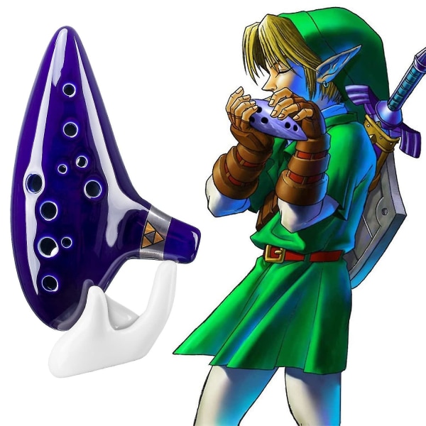 Zelda Ocarina laulukirjan kanssa, 12 reikää Alto C Zelda Ocarinas