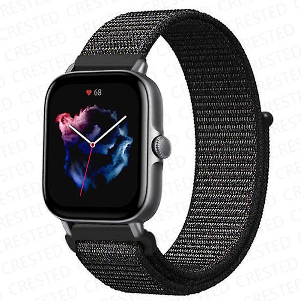 20 mm 22 mm watch för Amazfit Gts/2/2e/4/3/mini Gtr 4/2/3/ pro 47 mm Stratos 3 nylon Pulseira Correa Amazfit bipsband 22mm Black red 7