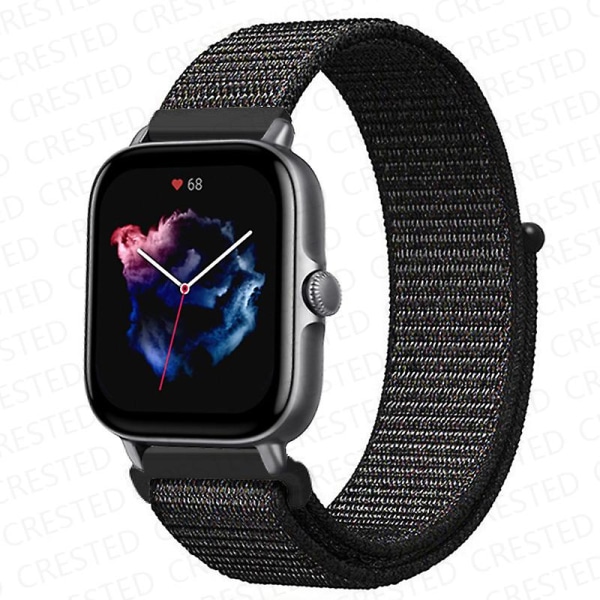 20mm 22mm Klockarmband För Amazfit Gts/2/2e/3/4/mini Gtr 4/2/3/pro 47mm Stratos 3 Nylonarmband Pulseira Correa Amazfit Bip Armband Black red 7 22mm