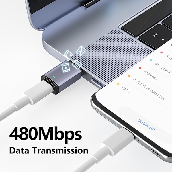 Pd 100w Usb C Til Type C Magnetisk Adapter 5a Dataoverføring Hurtiglading