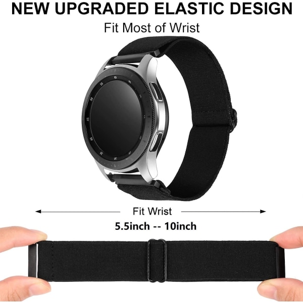 20 mm 22 mm band för Samsung Galaxy Watch 4/classic/3/5/ pro/active 2 Gear S3 Elastisk nylon Huawei Watch Gt 2 2e 3 Pro Strap 20mm two-color blue
