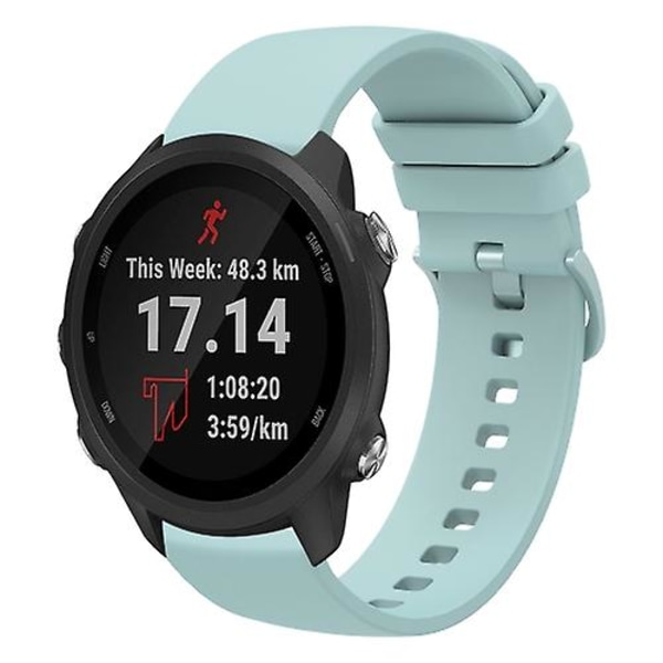 Til Garmin Forerunner 245 Music 20mm ensfarvet blødt silikone urbånd IYV Sapphire Green