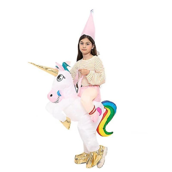 Unicorn Jumpsuit Kostume Oppustelig Suit Cosplay Fantasy 110-140cm