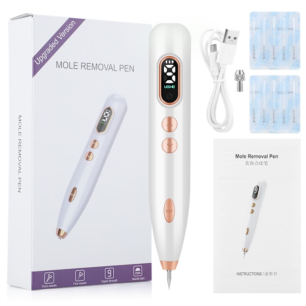 Laser Plasma Pen Fjernelse af fregner, 9 niveauer til scanning af pletter, lyse pletter og nevus