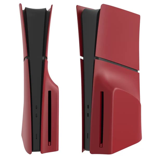Etui til PS5 Slim CD-stasjonversjon, matte sideplater erstatningstilbehør (kompatibel, rød)