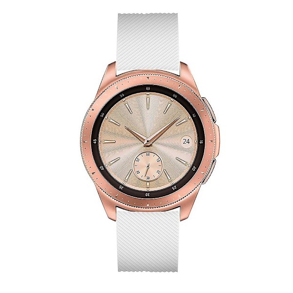 Twill-kuvioitu silikoniranneke Samsung Galaxy Watch 42mm -kellolle White B Samsung Galaxy Watch 4