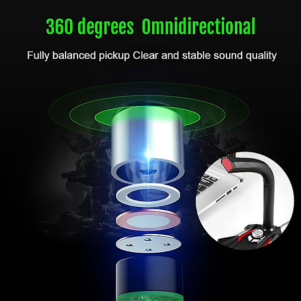 Gk Desktop 3,5 mm stik Dual Mic kondensatormikrofon White