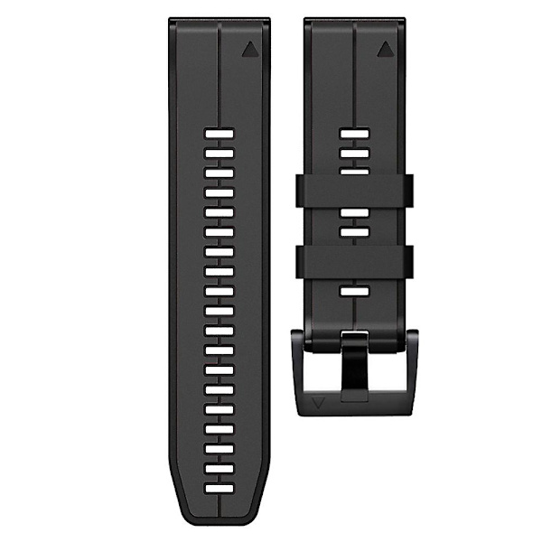 För Garmin Tactix 7 Pro/Fenix 7X/Fenix 6X Pro Silikon Armband Ersättning Tvåfärgad Smartwatch Armband 26mm Charcoal Grey Black