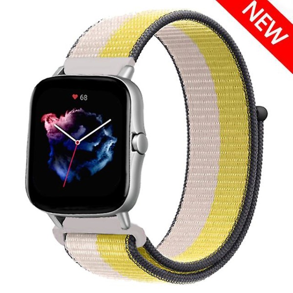 20mm 22mm Klockarmband För Amazfit Gts/2/2e/3/4/mini Gtr 4/2/3/pro 47mm Stratos 3 Nylonarmband Pulseira Correa Amazfit Bip Armband Oat Milk Lemon Zest 22mm