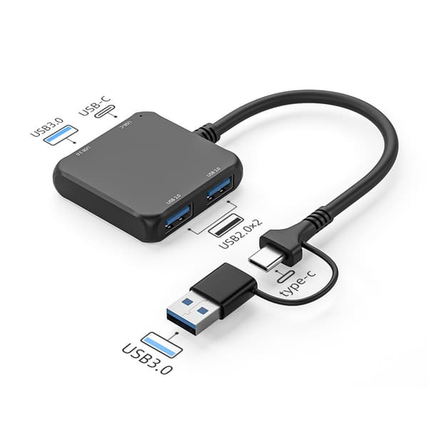 Usb C -moniporttisovitin, 4-in-2 Usb C/Usb-jakaja, 2 Usb 2.0 & 1 Usb3.0 & 1Type C