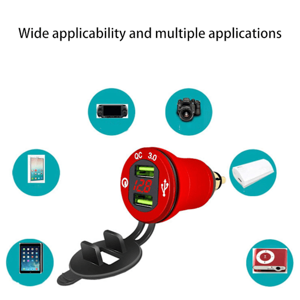 12v-24v DIY USB-portin ulostulo DIN-laturiliitäntä Tigerille Ducati-moottoripyörälle 11