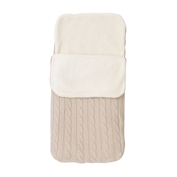Nyfödd Babyfilt, Kuvertstil Stickad Sovsäck Lämplig För 0-12 Månader (Beige)
