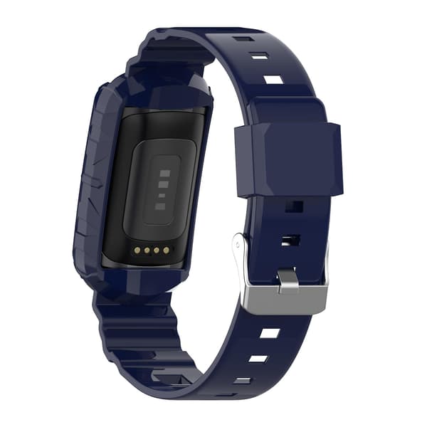 Silikone One Body Armor Watch Band til Fitbit Charge 4 SE Navy Blue
