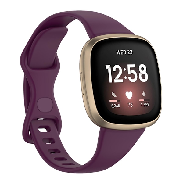 Til Fitbit Versa 4 / Versa 3 / Sense TPU-urrem L Dark Purple