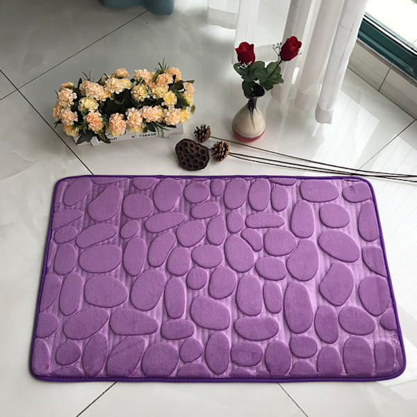 Badrumsmatta Halkfria mattor i handfat Badkar Sidogolv Matta Duschrum Dörrmatta Memory Foam Pad Kullersten präglad pink 40*60cm